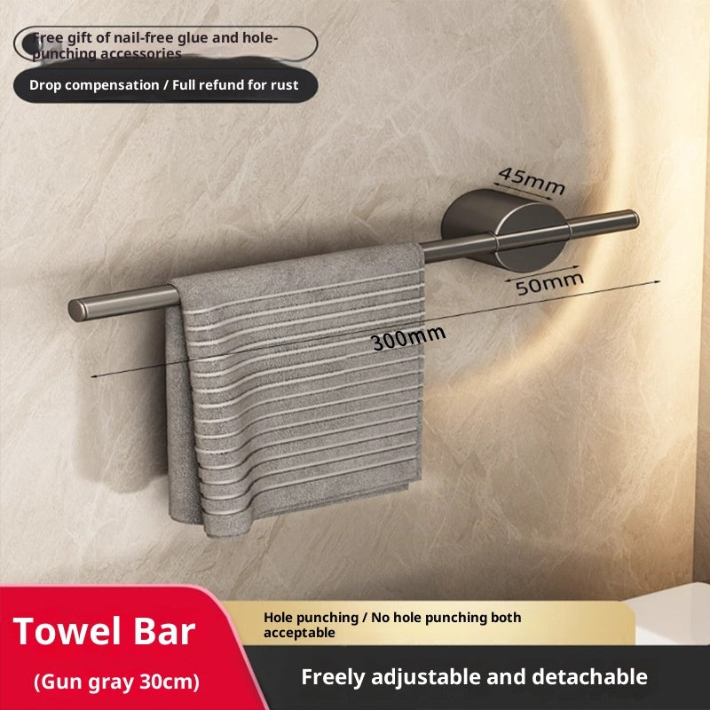Minimalist Luxury No-Drill Towel Rack – Heavy Duty Space Aluminum Wall Mount (Rustproof)