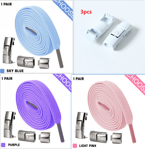 No-Tie Elastic Press Lock Shoelaces for Sneakers