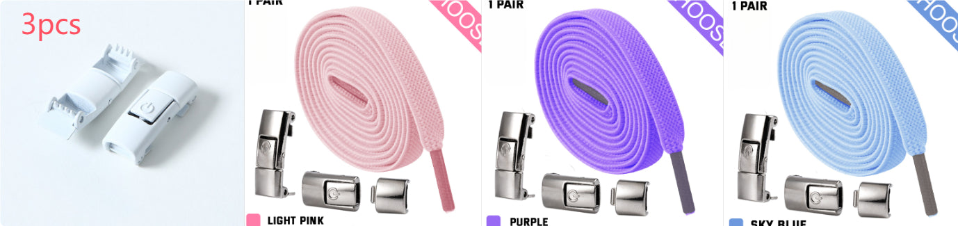 No-Tie Elastic Press Lock Shoelaces for Sneakers