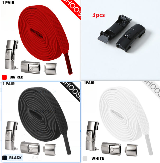 No-Tie Elastic Press Lock Shoelaces for Sneakers