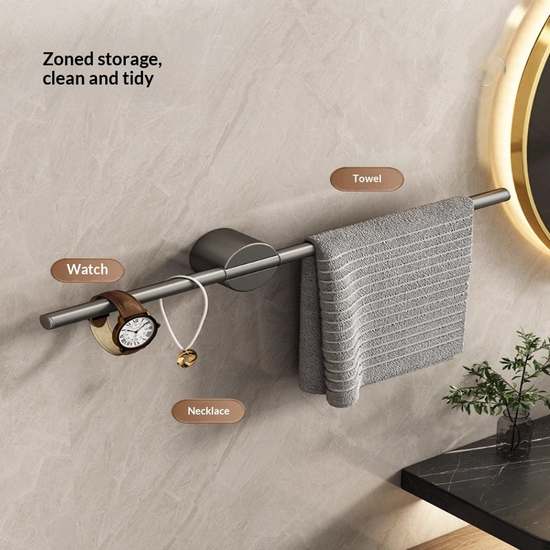 Minimalist Luxury No-Drill Towel Rack – Heavy Duty Space Aluminum Wall Mount (Rustproof)