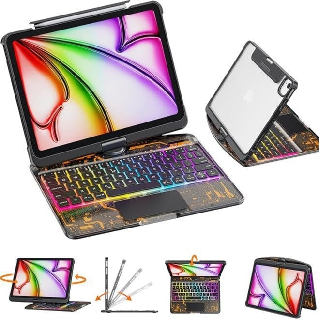 360° Transparent Rotating Keyboard Case for iPad – Magic Keyboard Style Protection