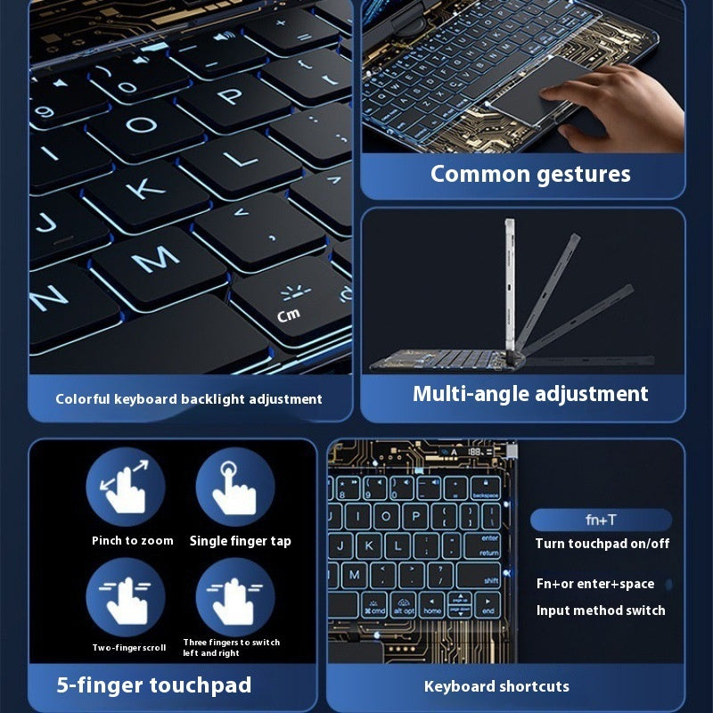 360° Transparent Rotating Keyboard Case for iPad – Magic Keyboard Style Protection