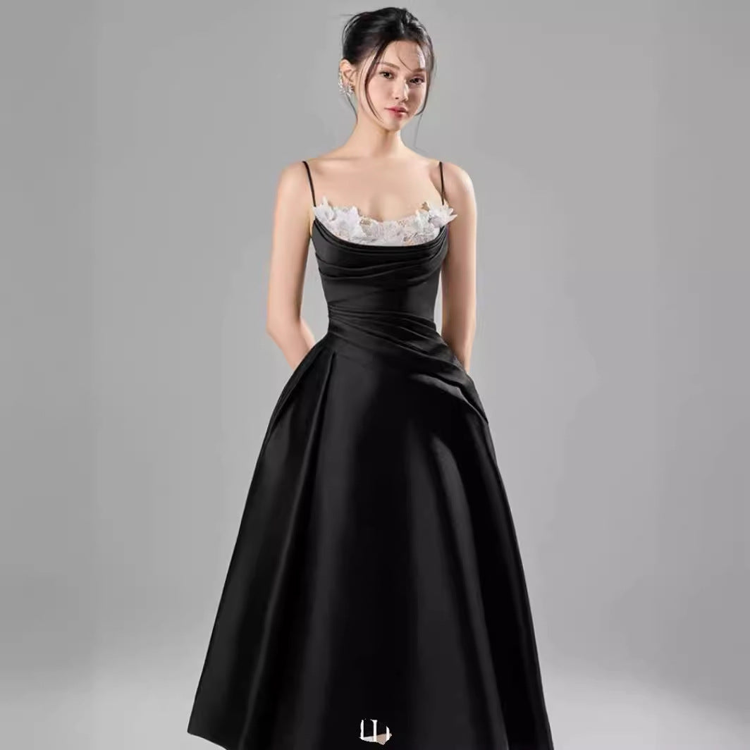 Elegant Women’s Lace Sling Waist-Defining Dress