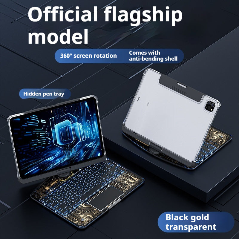 360° Transparent Rotating Keyboard Case for iPad – Magic Keyboard Style Protection