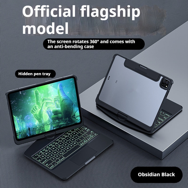 360° Transparent Rotating Keyboard Case for iPad – Magic Keyboard Style Protection