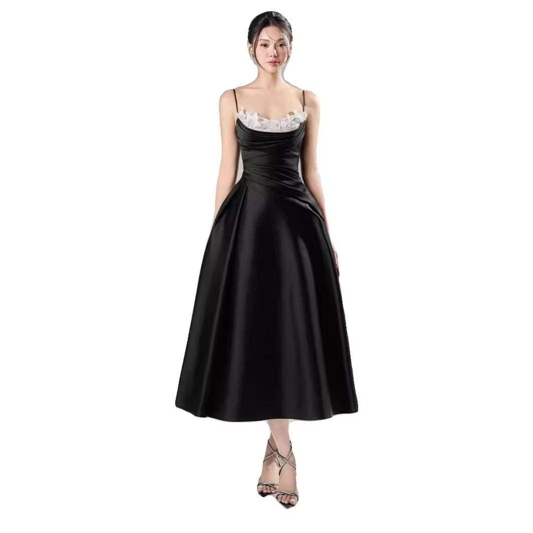 Elegant Women’s Lace Sling Waist-Defining Dress