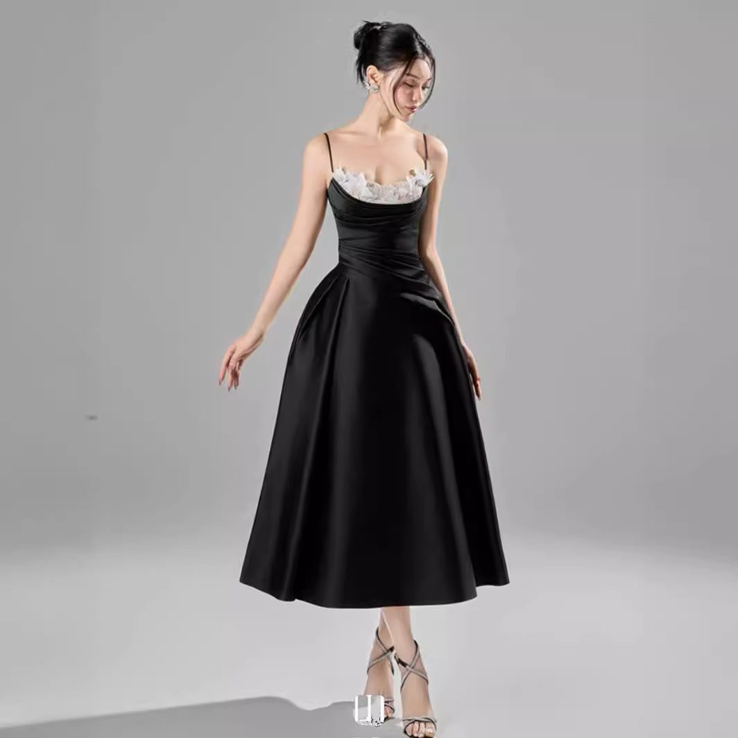 Elegant Women’s Lace Sling Waist-Defining Dress