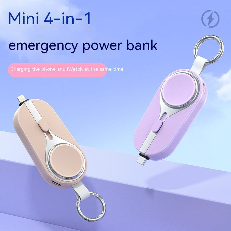 Solar Mini Keychain Power Bank Portable Charger