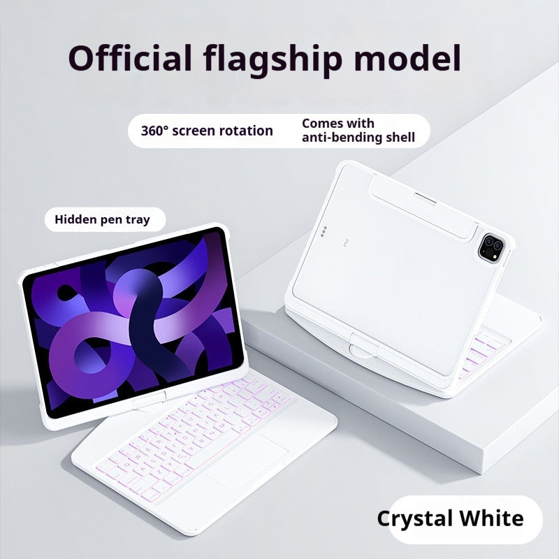 360° Transparent Rotating Keyboard Case for iPad – Magic Keyboard Style Protection