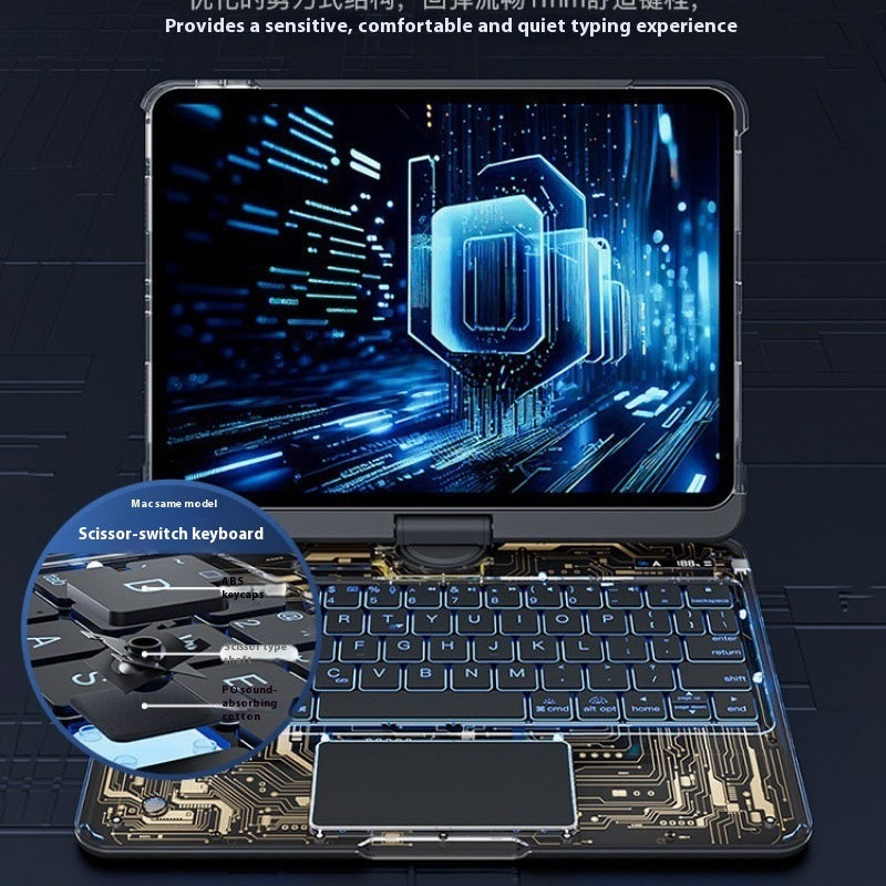 360° Transparent Rotating Keyboard Case for iPad – Magic Keyboard Style Protection